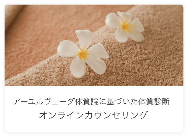アーユルヴェーダ体質論に基づいた体質診断 オンラインカウンセリング
